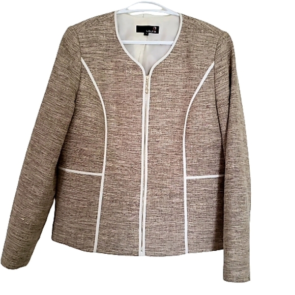 laura jacket zipper front chic lined size 14 - Picture 1 of 4